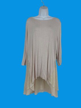 Lori Goldstein Long Sleeve Scoop Neck Layered Lace Accent Tunic Women's Size XL